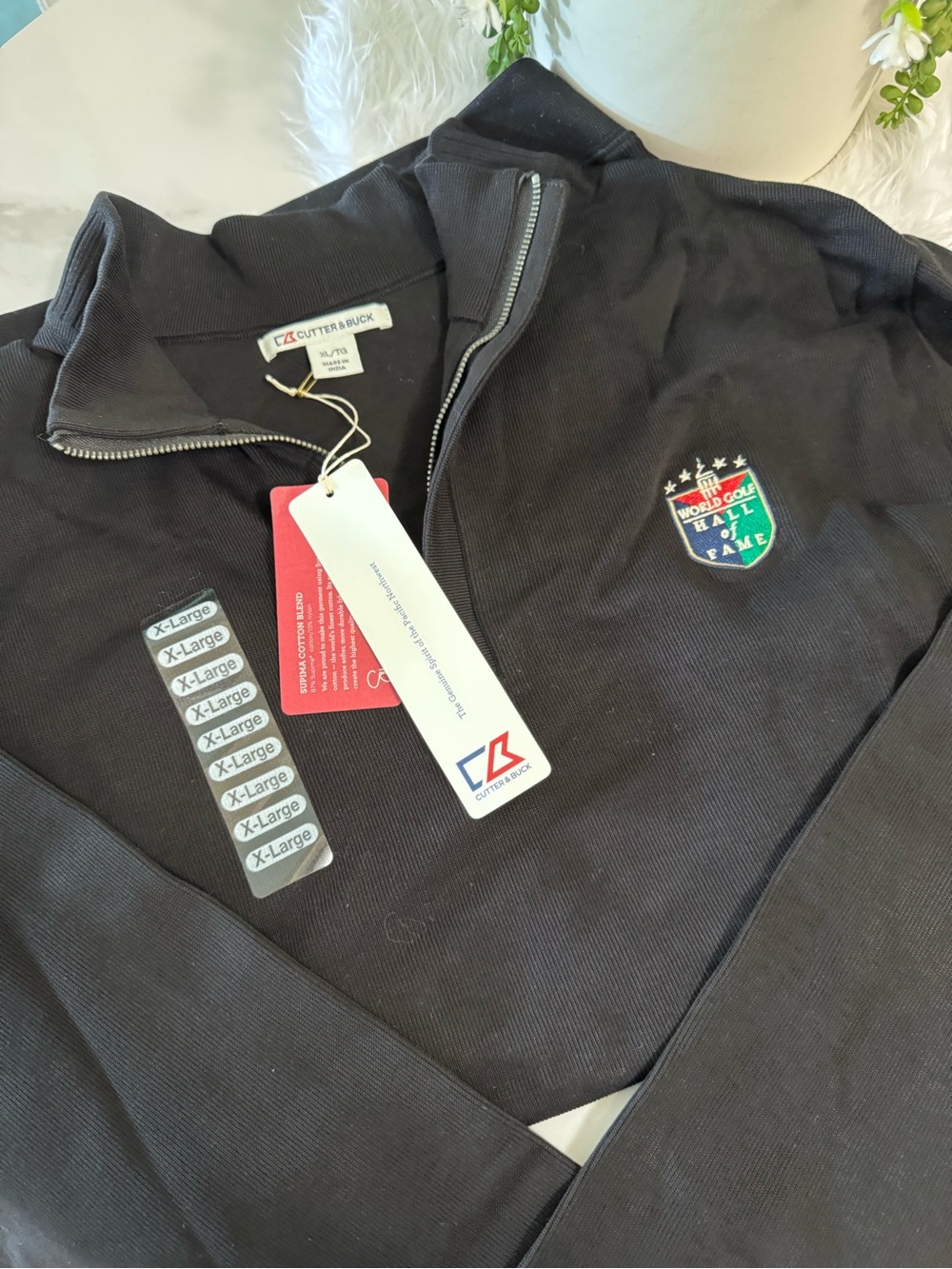 NWT Cutter & Buck World Golf Hall of Fame Supima Cotton 1/2 Zip Men’s XL